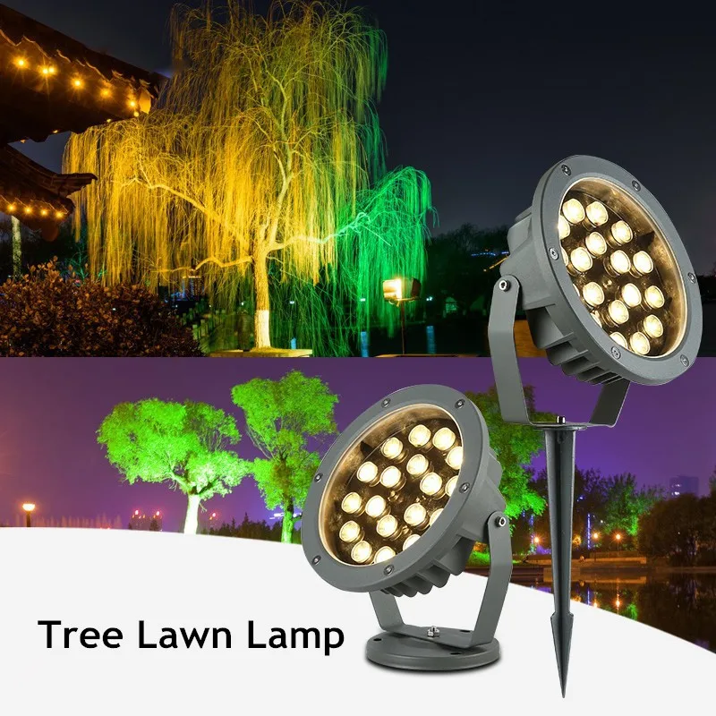 

48W 66W 84W Colorful Garden Outdoor Lawn Lighting Tree Landscape Light Backyard Spotlight Wall Washer Project Lawn Lamp 12v 24v