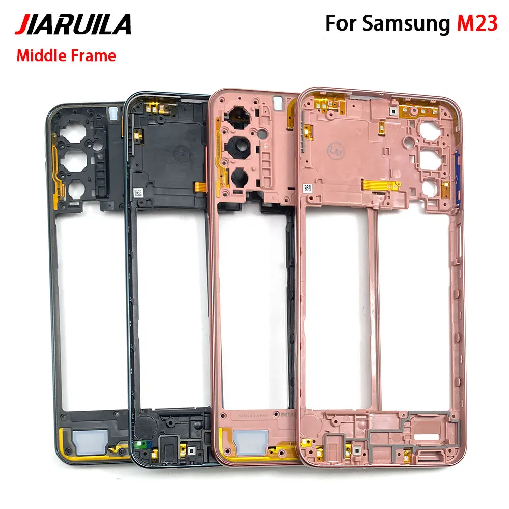 Housing Middle Frame Case Middle Frame Bezel Plate Replacement Parts With Side Key For Samsung M23 M52 M53 5G M236B M536 M62