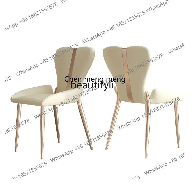 A182 كرسي طعام فاخر خفيف للمنزل حديث الحد الأدنى جديد الشمال ماكياج دراسة الحليب الشاي متجر كرسي جلدي كراسي غرفة الطعام #2