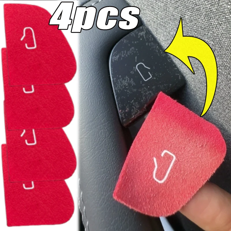 4pcs/Set Car Open Door Button Stickers Armrest Window Lift Button Switch Car Interior Accessories For Tesla New Model 3/Y