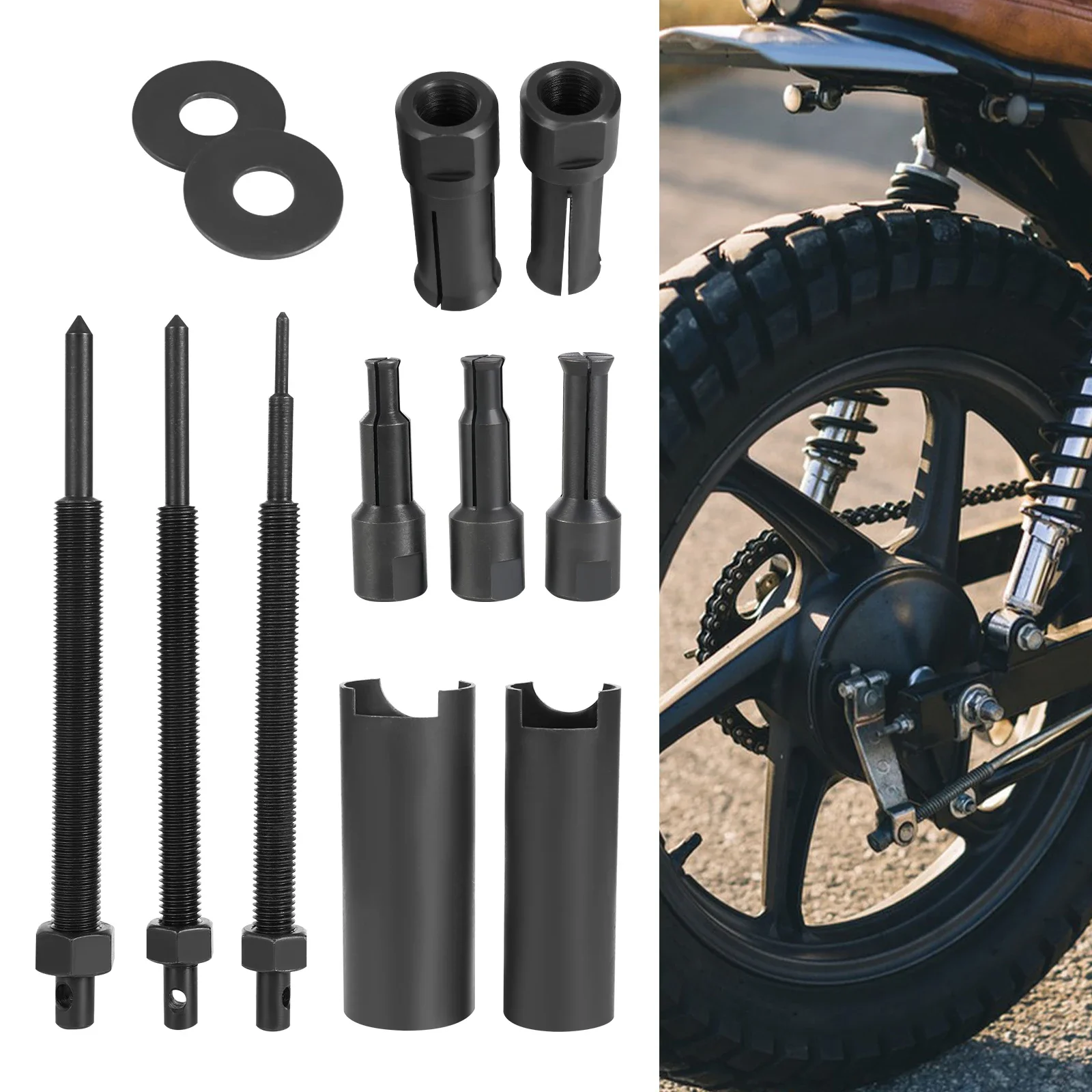 

9-23mm Bearing Puller Set, Wheel Hub Axle Puller Set, Heavy Duty Bearing Splitter Tool Kit for Motorcycles