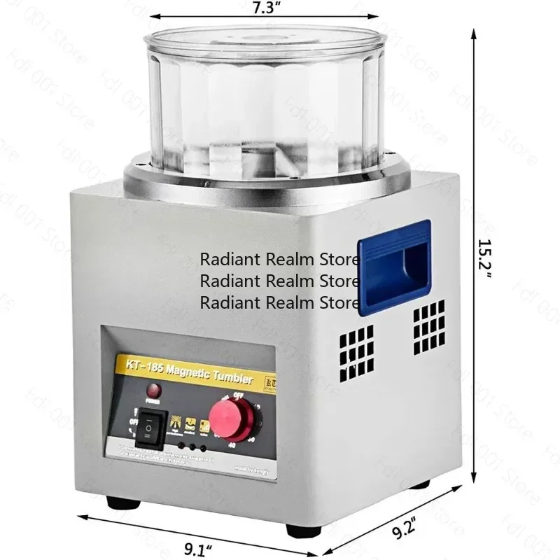 KT‑185 Magnetic Tumbler Jewelry Polisher Metal Deburring Chamfering Finishing Machine AC 110V 220V