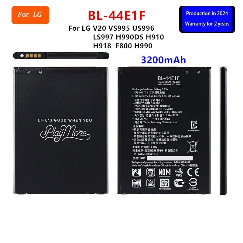 

Original BL-44E1F 3200mAh Battery For LG V20 VS995 US996 LS997 H990DS H910 H918 F800 H990 BL 44E1F Mobile phone Batteries