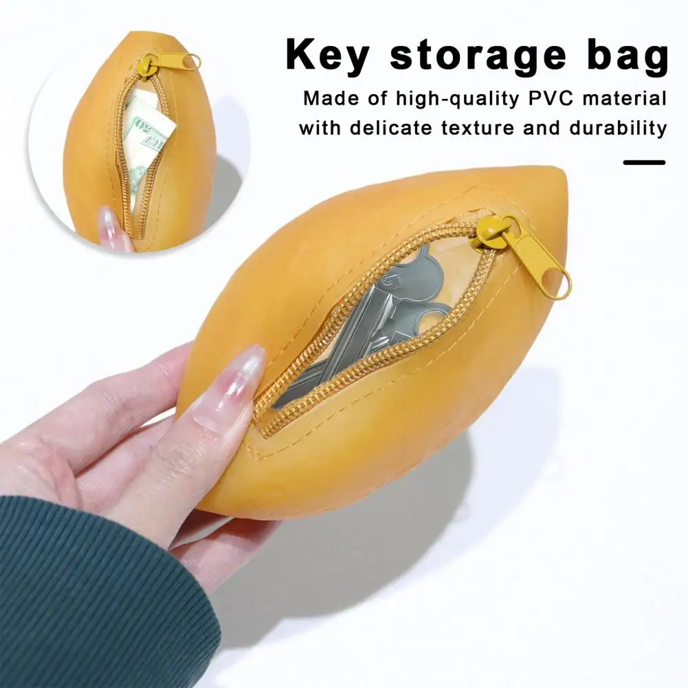 

Bread Design Coin Purse Avocado Shape Coin Purse with Zipper Closure Portable Handbag for Party Street Dating Travel