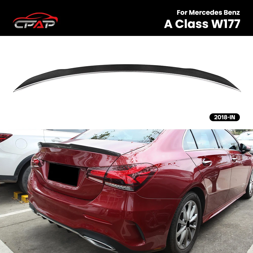 

Real Dry Carbon Fiber Rear Trunk Roof Spoiler Boot Wing For Mercedes Benz A Class W177 OEM Style 2018-IN