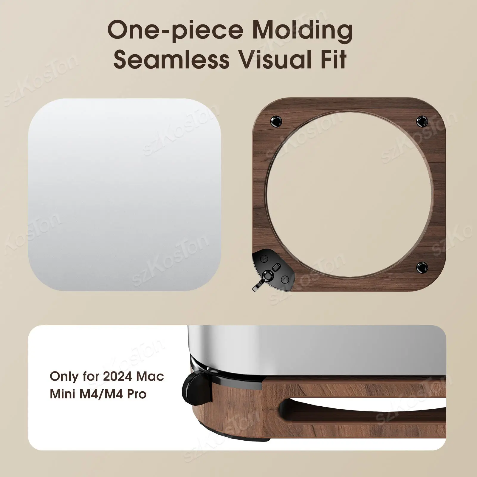 ل 2024 ماك ميني M4 الكمبيوتر الجوز الأسود حامل سطح المكتب تبديد الحرارة وقاعدة مقاومة للغبار لماك ميني M4 برو حامل الكمبيوتر