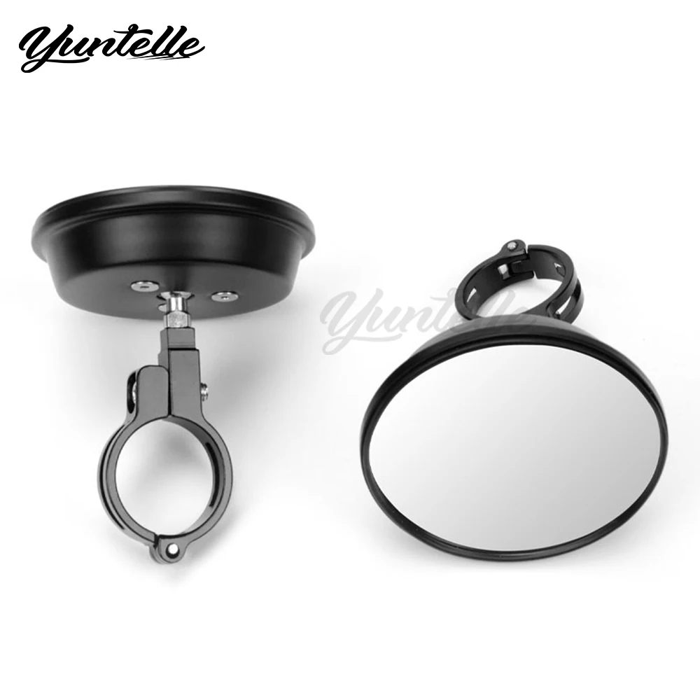 CNC Blind Spot Round Handle Rearview Mirror For Harley 7/8