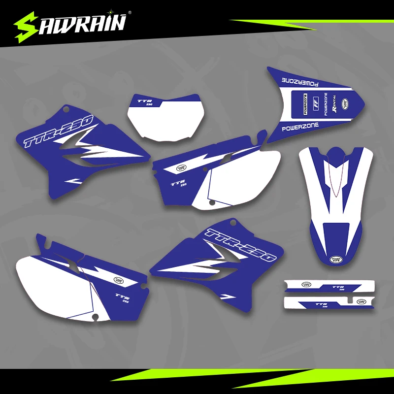 

Sawrain Motorcycle Graphics Backgrounds Decal Stickers Kits for YAMAHA 05-18 TTR230 01