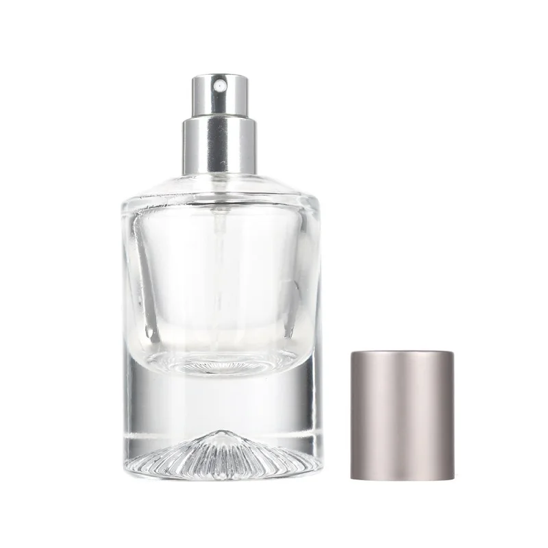 5pcs Cosmetics Glass Perfume Bottle Crimp Pump 1oz 30ML Matte Silver Lid Cylinder Fragrance High Quality Atomizer Spray Bottles