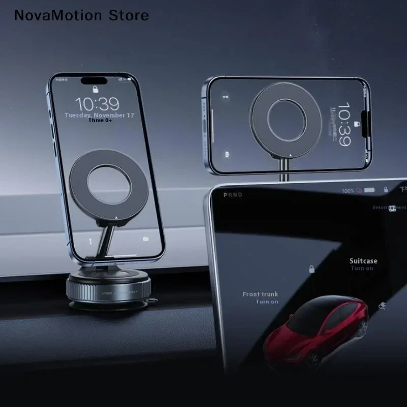 Faltbarer Starker Magnet Magnetischer Telefonhalter 360° ° Drehbarer Schreibtisch-Auto-Staubsauger mit Saugnapf für Windschutzscheibe und Armaturenbrett, Handyhalterung – Detail 5