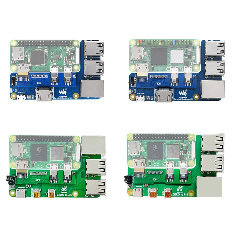 Raspberry Pi Zero 2w to 3B / 4B interface adapter Zero Pi0 USB HUB RJ45 HAT Zero-to-Pi3 / Pi4 / Pi5 Expansion Board Waveshare