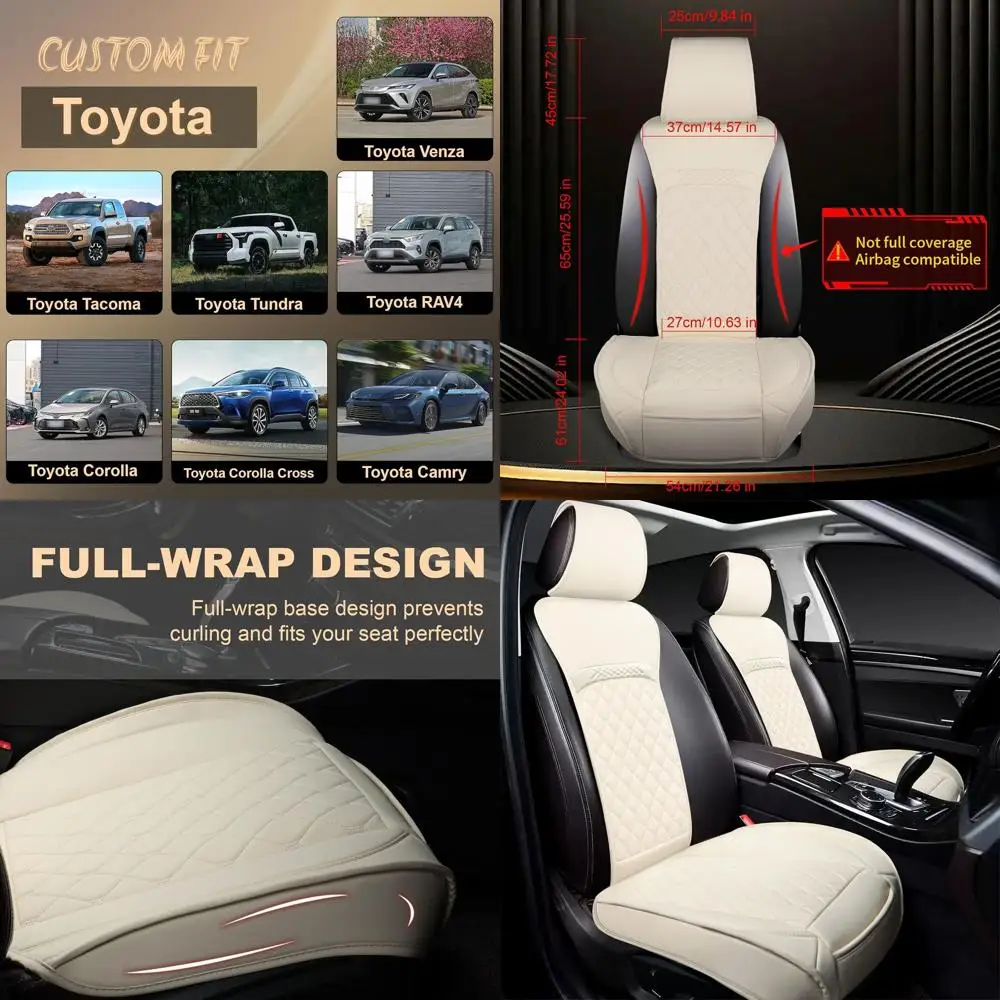 

Leather Waterproof Seat Covers for Toyota Vehicles, Custom Fit for Tacoma, Rav4, Corolla, Camry, Tundra, Venza, Corolla Cross, 2