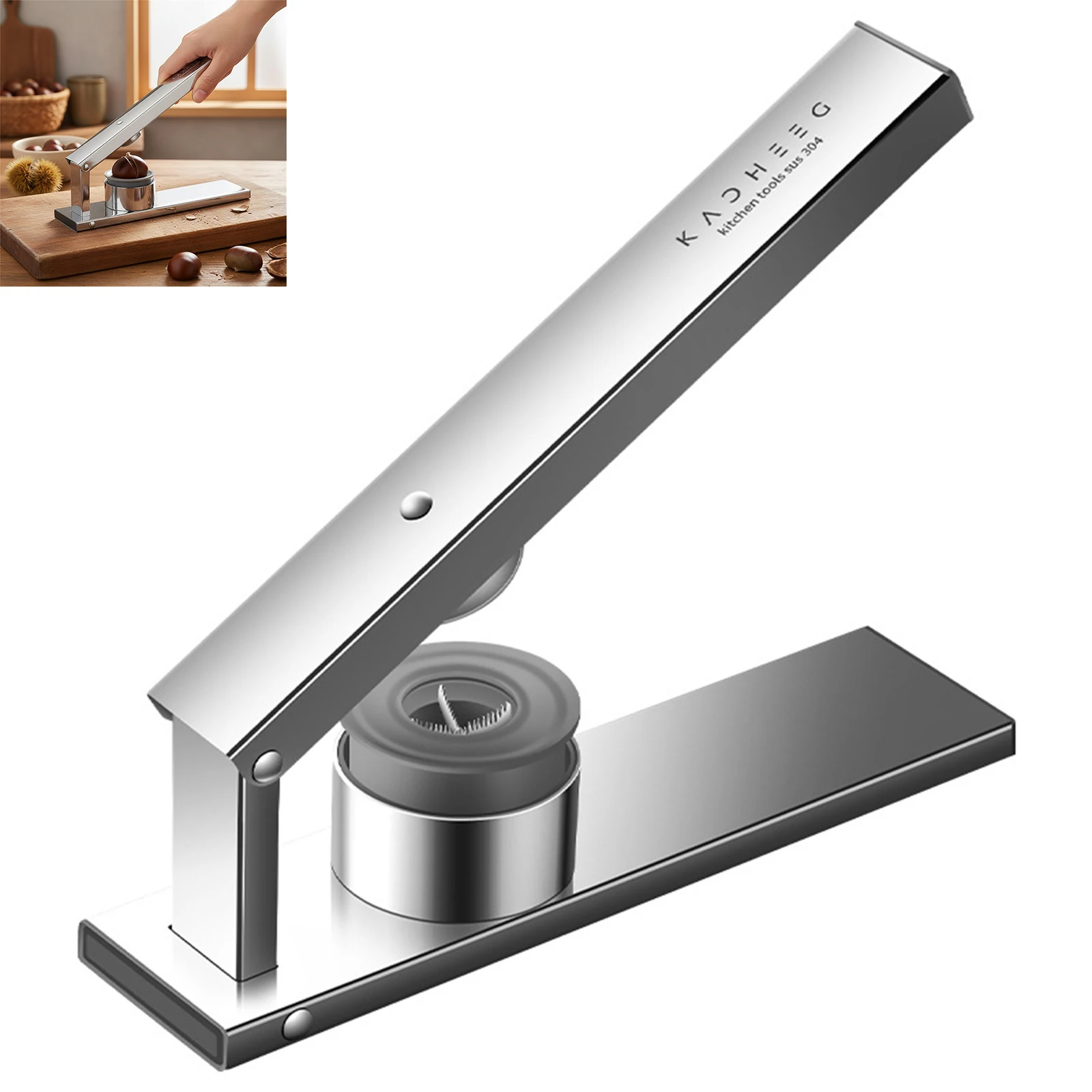 Chestnut Cutter Durable Stainless Steel Household Nut Cracking Tool for Nuts Removal
