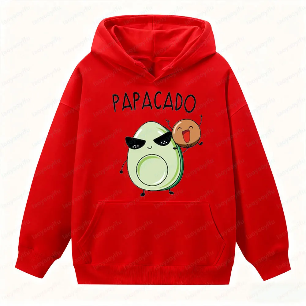 الأسرة مطابقة الأفوكادو البلوز Papacado Mamacado متعة الرجال النساء هوديس استحمام الطفل هدية القمم إعلان الحمل البلوز