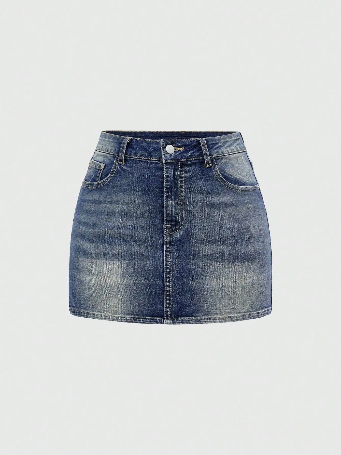 

Slim Fit Butterfly Embroidered Denim Mini Skirt Low Waist Bodycon