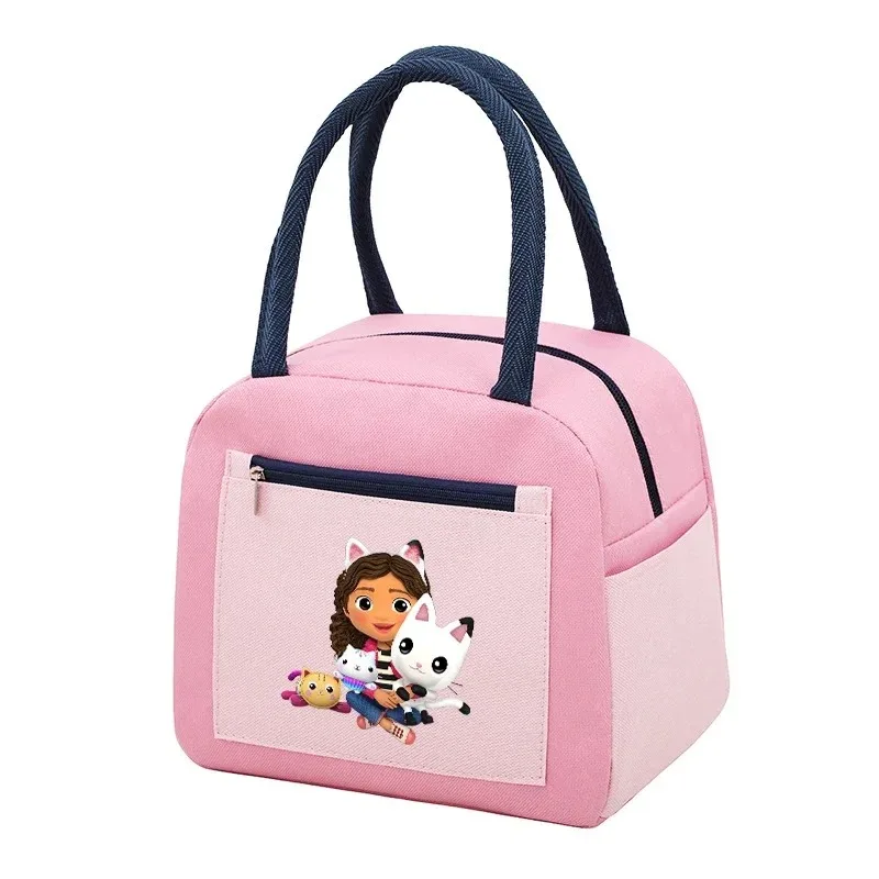 Gabby Dollhouse Saco de almoço impresso para crianças, saco térmico térmico, alta capacidade, mochila escolar isolada, lancheira portátil, sacolas