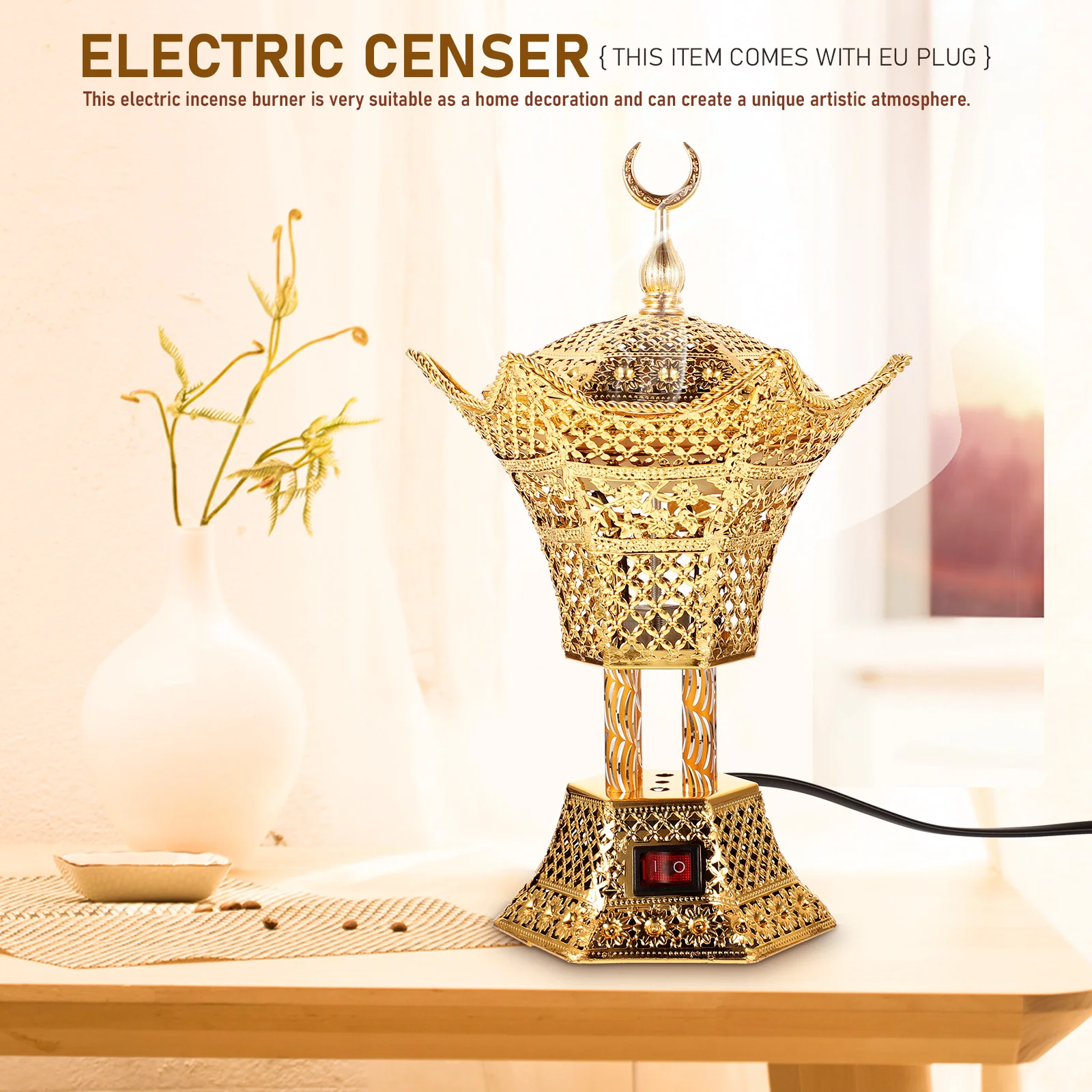 

Unique Artistic Atmosphere Electric Incense Burner Desktop Censer Reusable Aroma Burner For Home Office