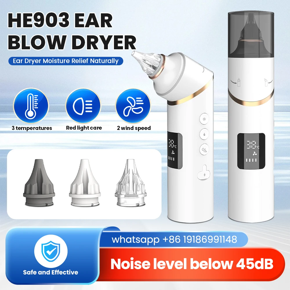 

Rechargeable Electronic Ear Dryer Low Noise Warm Air Dryer for Dry Ears Water Sports Surfing Hearing Aid-for Ear Dryness Relief