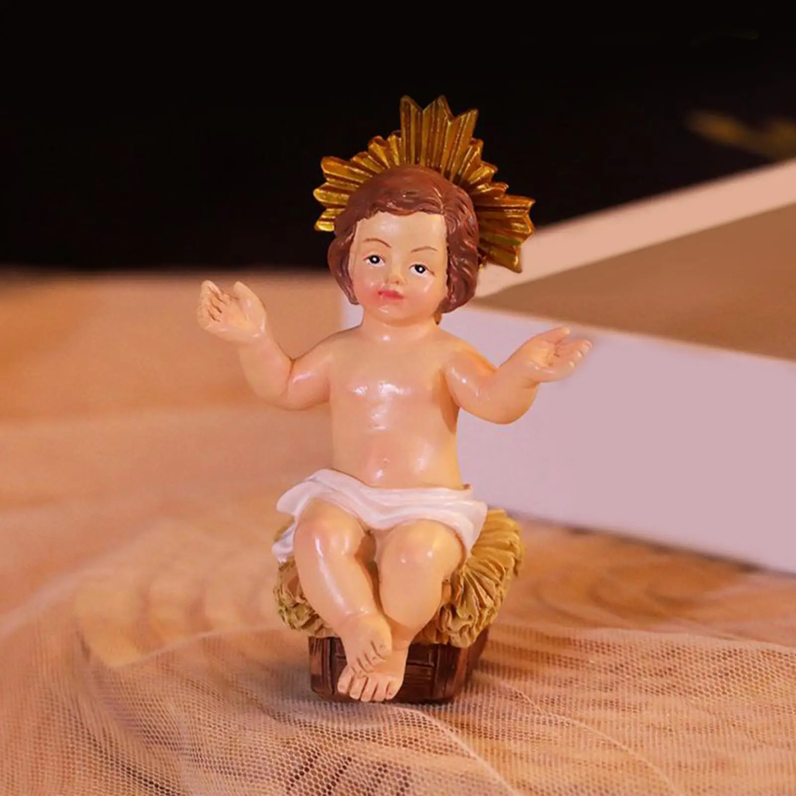 الطفل الصغير يسوع الراتنج الطفل يسوع مدير تحصيل تمثال المهد الزينة الكاثوليكية تمثال زخرفة المنمنمات ل