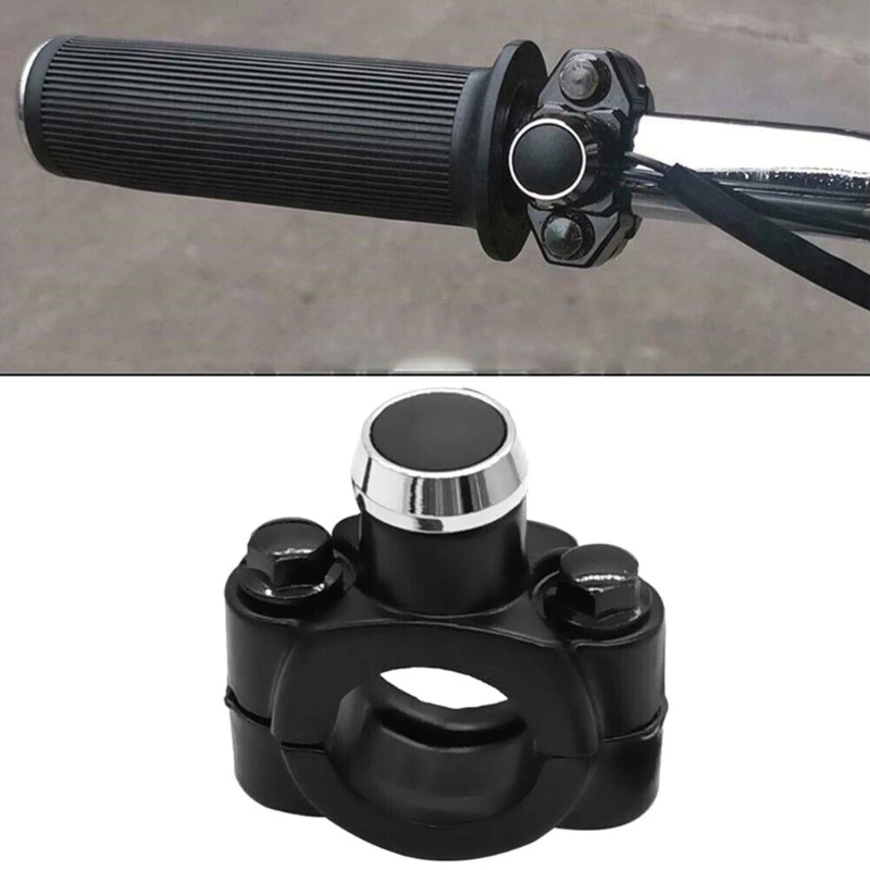 Aluminum Alloy Handlebar Mount Start Horn Headlight Strobe Momentary Action Switch Button 22cm 7/8\