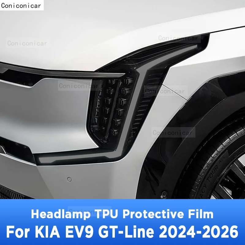 

For KIA EV9 GT Line 2024-2026 TPU Car Exterior Headlights Anti-Scratch Protective Film Cover Headlamps Accessories Sticker