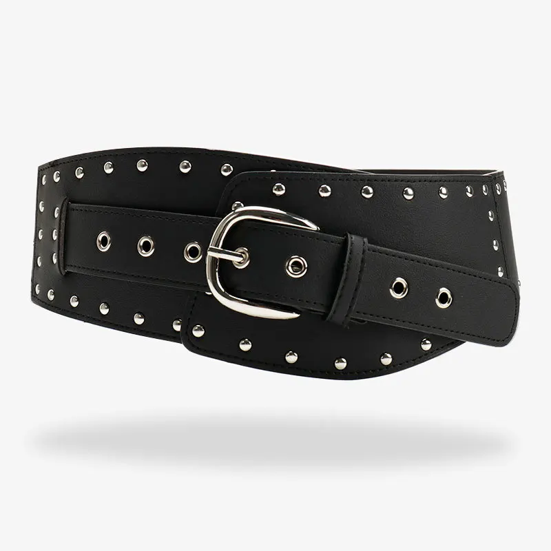 Sabuk Punk Terbaru 2025 - Ikat Pinggang Gothic untuk Wanita, Cincher Kulit Vintage, Sabuk Kuat untuk Jeans, Korset, Rok