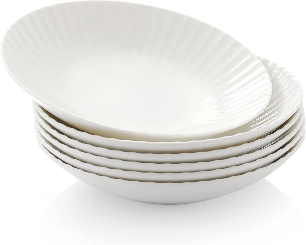 

Eco-Friendly White Porcelain Bowl, 8.7" Diameter, Microwave & Oven Safe, Dishwasher Friendly
