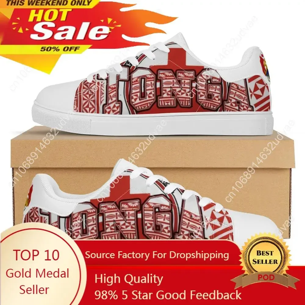 2020 Newest Design Red Tonga Printed Flat Sneaker Polynesian Samoa Tribal Custom Fashion Walking Sport Shoes Women Running Shoes