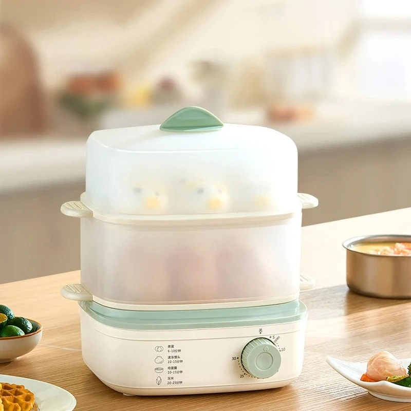 -For 350W   Mini Steamer Electric Egg Boiler Breakfast Machine Multicooker Steamer Automatic Egg Cookers 16 Eggs with Timer*
