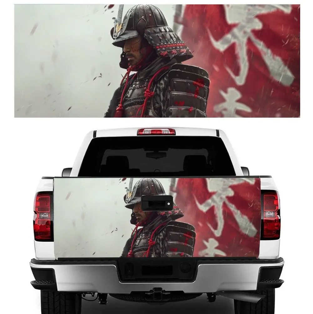 

Cool Japanese Samurai Print Car Tail Trunk Protect Vinly Decal Auto Accessories Hood Decoration Sticker for Off-road Pickup Gift