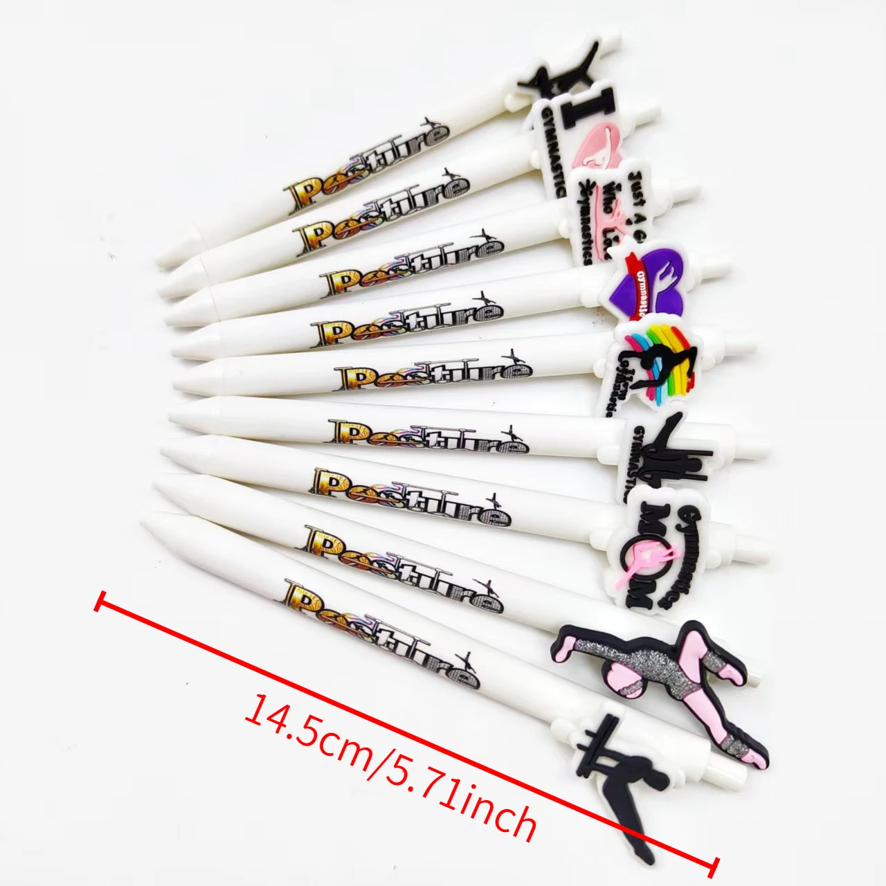 7pcs/13pcs gymnastics sports-shaped patch ballpoint pen white series sports-themed printed gel pen
