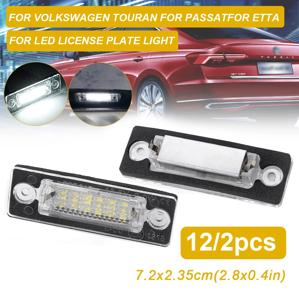 2X T5 Numero LED Lampada targa per VW Passat Touran Golf Caddy Jetta Skoda luci targa 12V