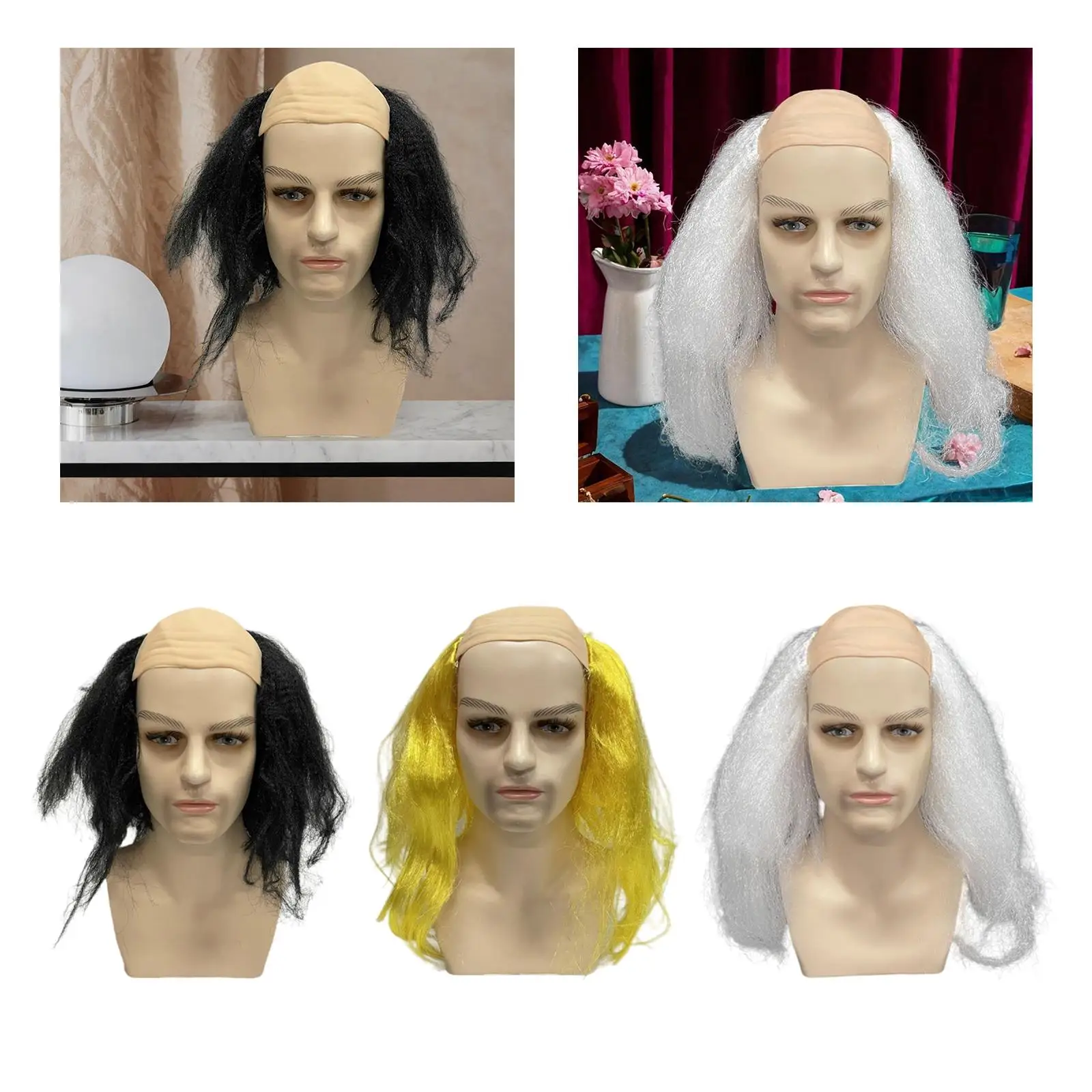 ハゲ頭ウィッグ ロング ケアが簡単 ロールプレイング コミックコン テーマパーティー