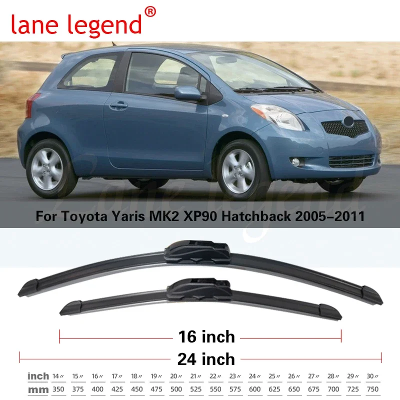 Car Wiper Blade Windscreen for Toyota Yaris Vitz XP90 2006~2011 MK2 Front Rear Window Windshield Wipers Car Goods 2008 2009 2010