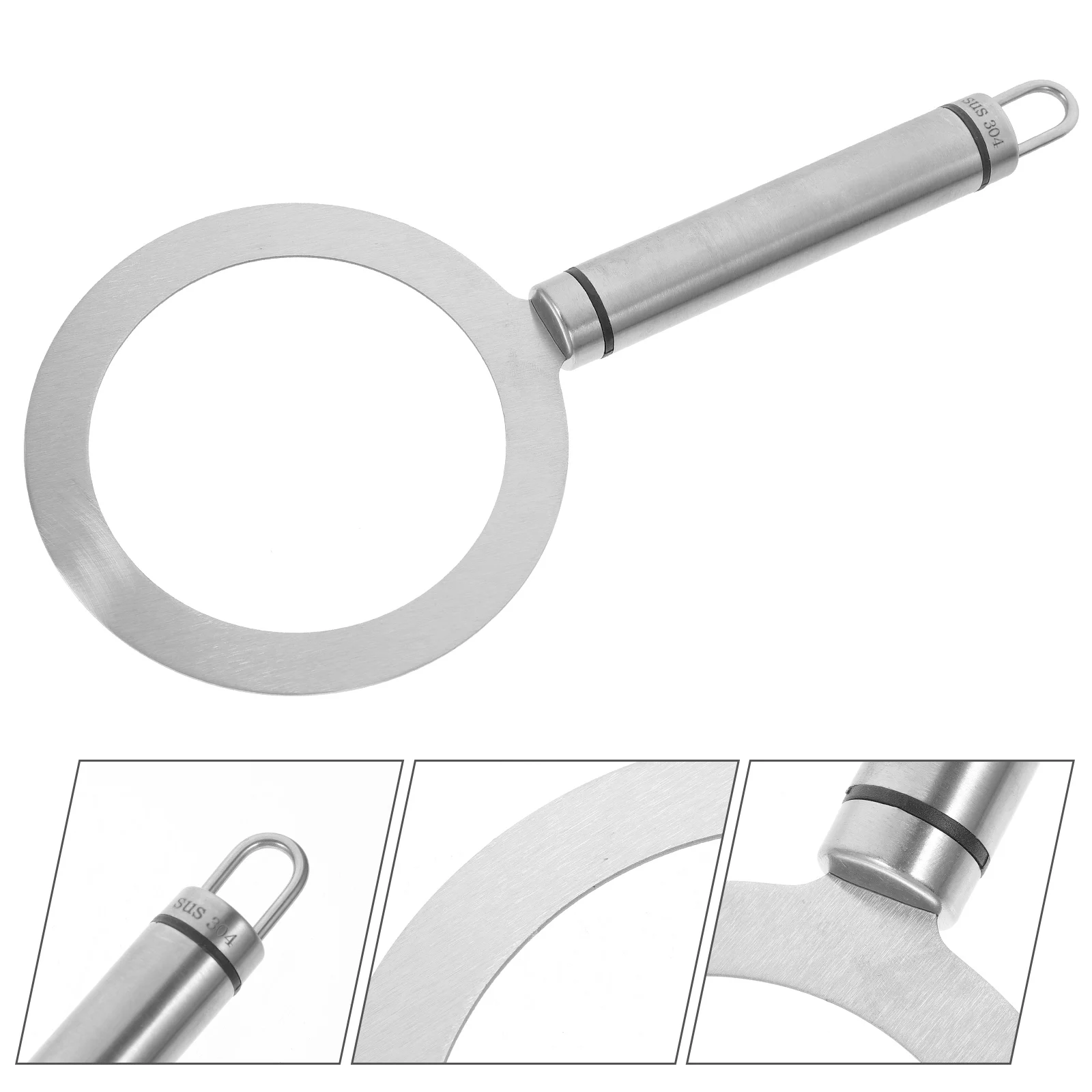 

Stainless Steel Handle Baking Ring 98mm Diameter Handheld Milk Tea Rim Cover Easy Clean Coffee Cup Gasket