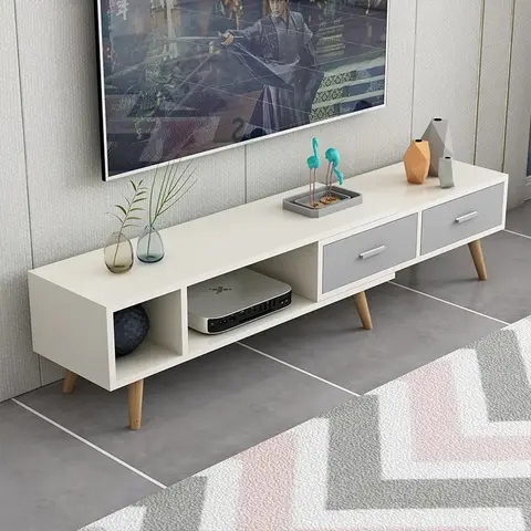 하우스 콘솔 Tv 스탠드 캐비닛 미적 단단한 나무 홀더 랙 Tv 스탠드 캐비닛 흰색 수직 Mueble 텔레비전 가구