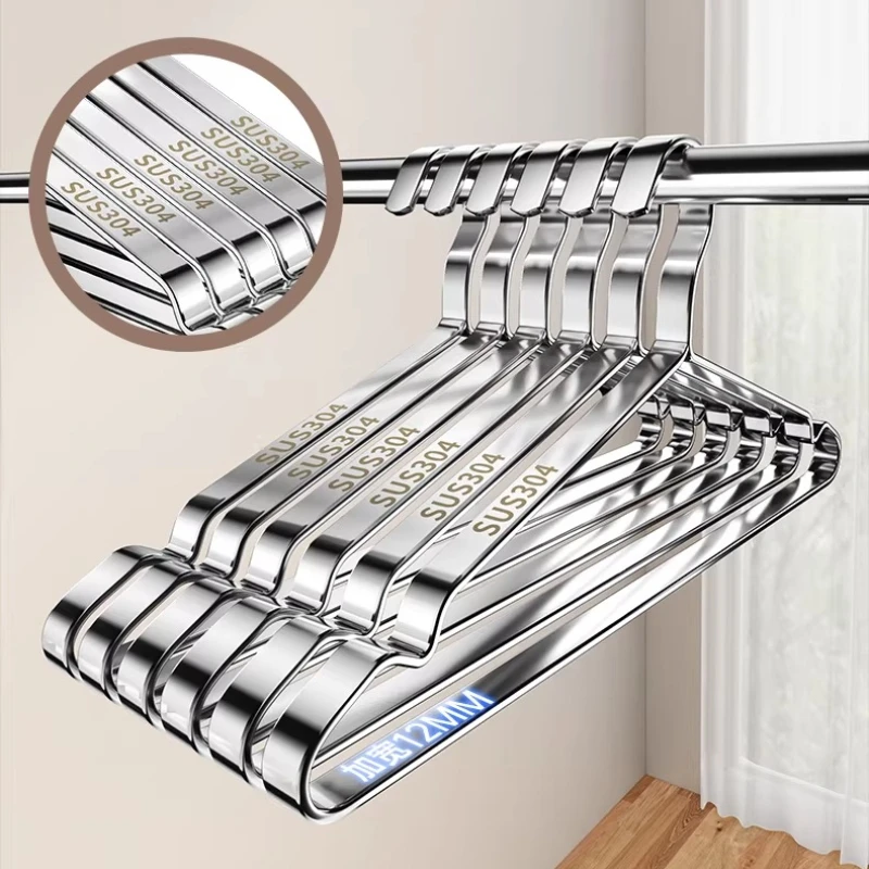 Stainless Steel Heavy Duty Hangers Non-Slip Closet Organizers Premium Garment Drying Racks Laundry Room Essentials Home Storage