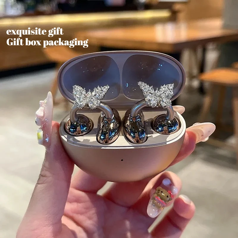 

Best Seller Bow Earphone Diamond Buckle Headsets Decoration Suitable for Freeclip2 Earphones Accessories Custom Headphone Clip