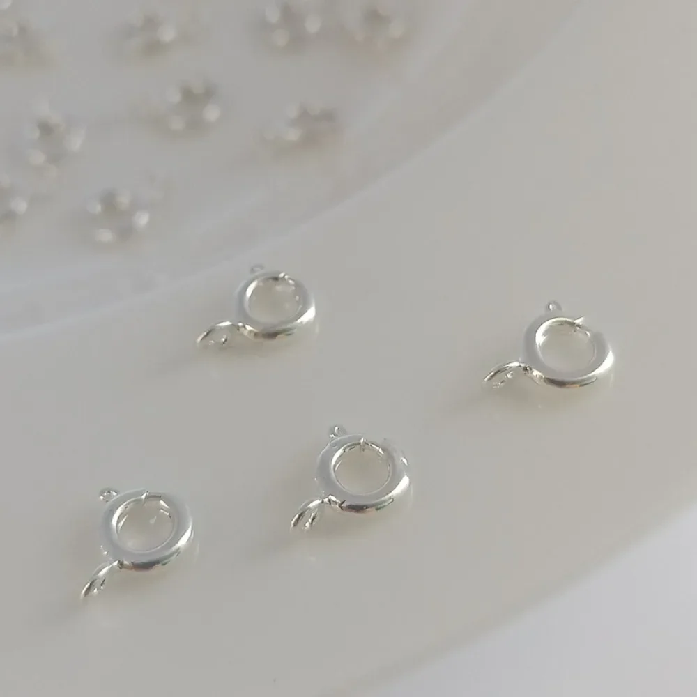 

Медный посеребренный браслет с пружинной пряжкой 6 мм, жемчужное ожерелье, простые серебряные украшения своими руками с пряжкой