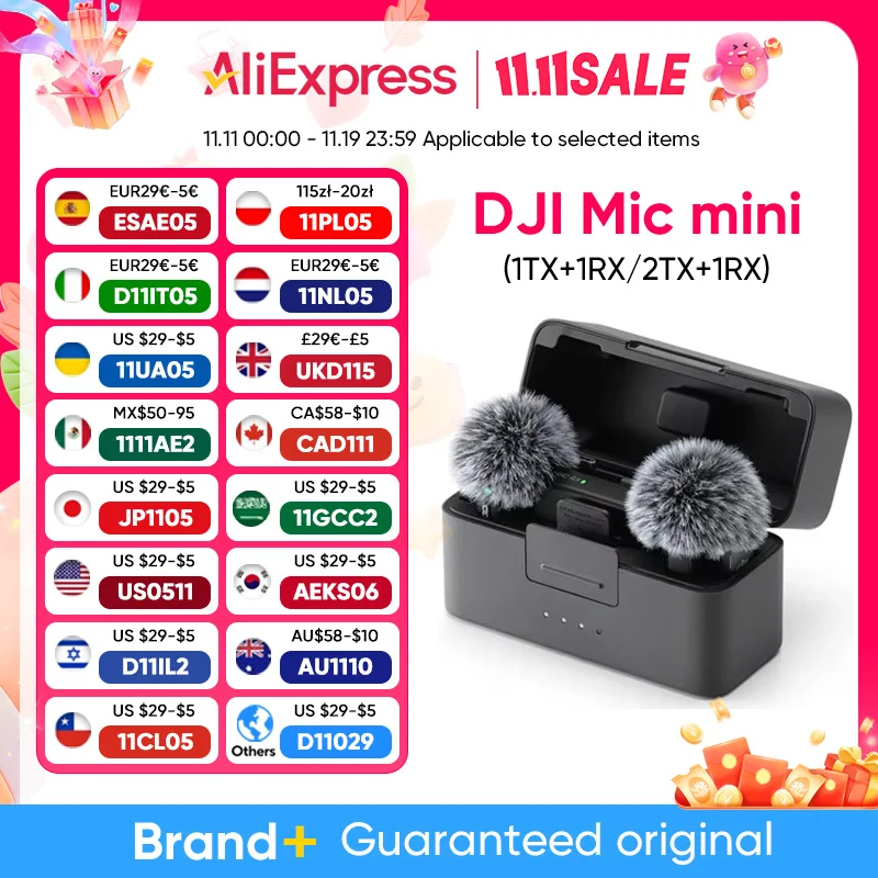 100% Original DJI Mic Mini Wireless Microphone with Intelligent Noise Cancelling High-Quality Audio DJI Original