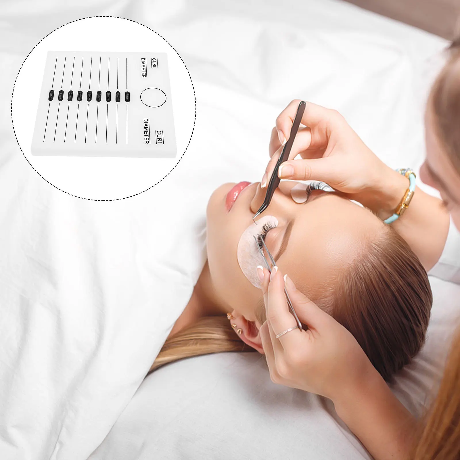 

1pc Eyelash Gasket 2-In-1 Lash Grafting Plate Compact Smooth Design For Glue Preservation Beauty Salon Supplies Makeup Tool