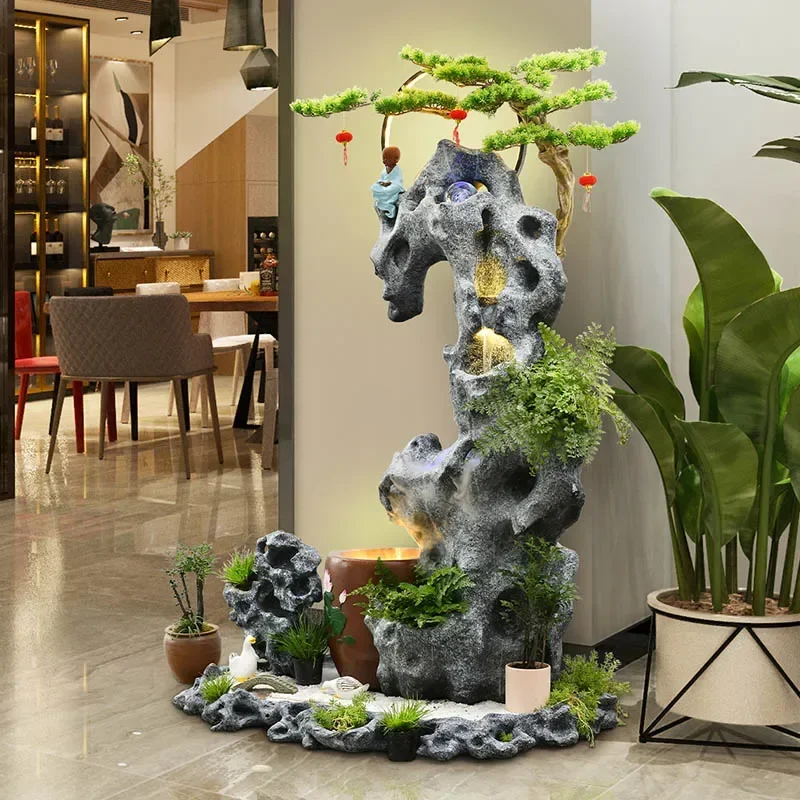 

Садовый пейзаж, маленькая рыбка, пруд, украшение для пола, искусственная гора и фонтан, водный пейзаж, украшение