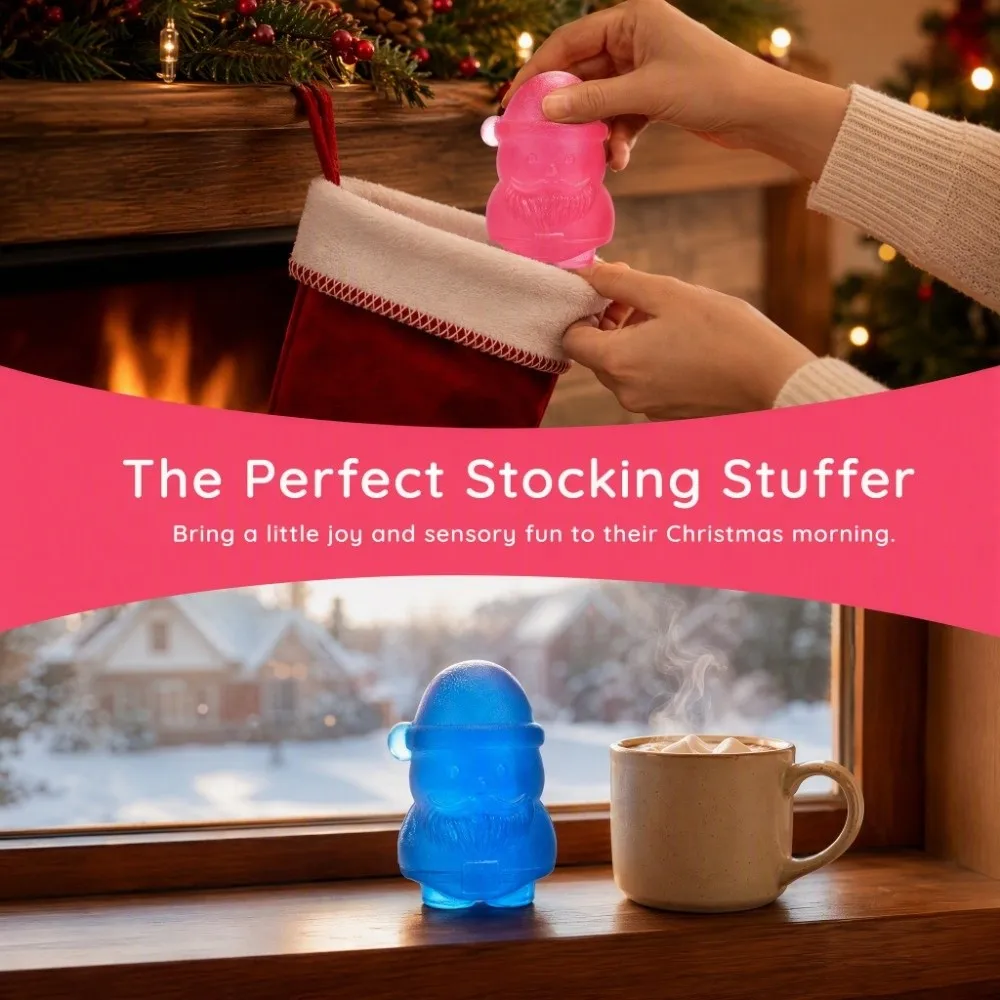 Elk/Santa Claus/Snowman Christmas Squeezed Cube Squeezing Toy Super Soft Non Rebound Fidget Toy Realistic TPR Christmas Pinch