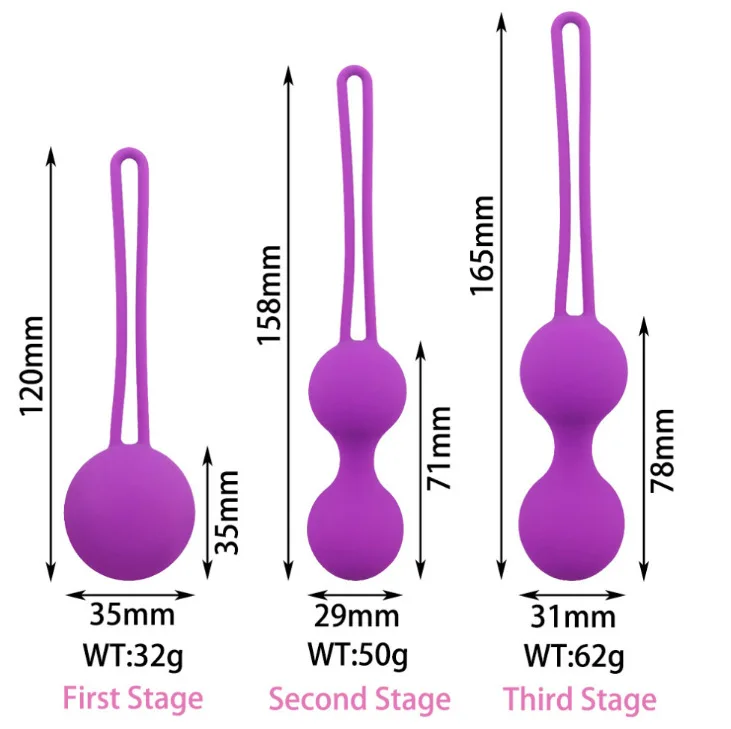 3pcs/Set Safe Silicone Smart Ball Kegel Ball Ben Wa Ball Vagina Tighten Exercise Machine Vaginal Geisha Ball Sex Toy for Adults