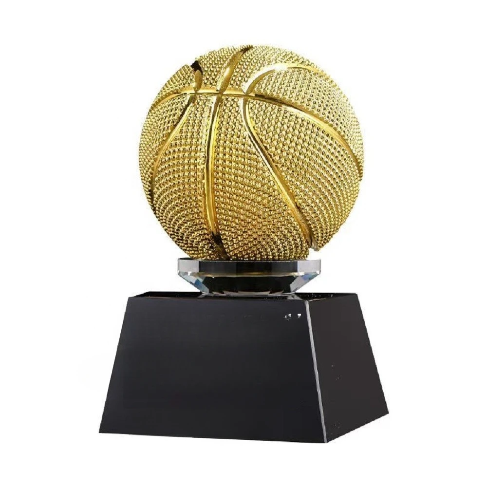 14cm Basketball Championship Trophy Small Golden Soccer Ball Badminton Basketball Trophy Metal Resin Basketball Trophy Medals