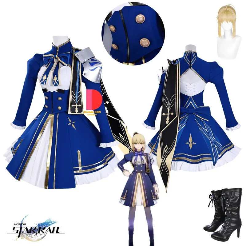 

Горячая игра Honkai: Star Rail Косплей Костюм Аниме Сабля Ролевая игра Новая одежда Синяя униформа Платье Костюмы для женщин Comic Con Party