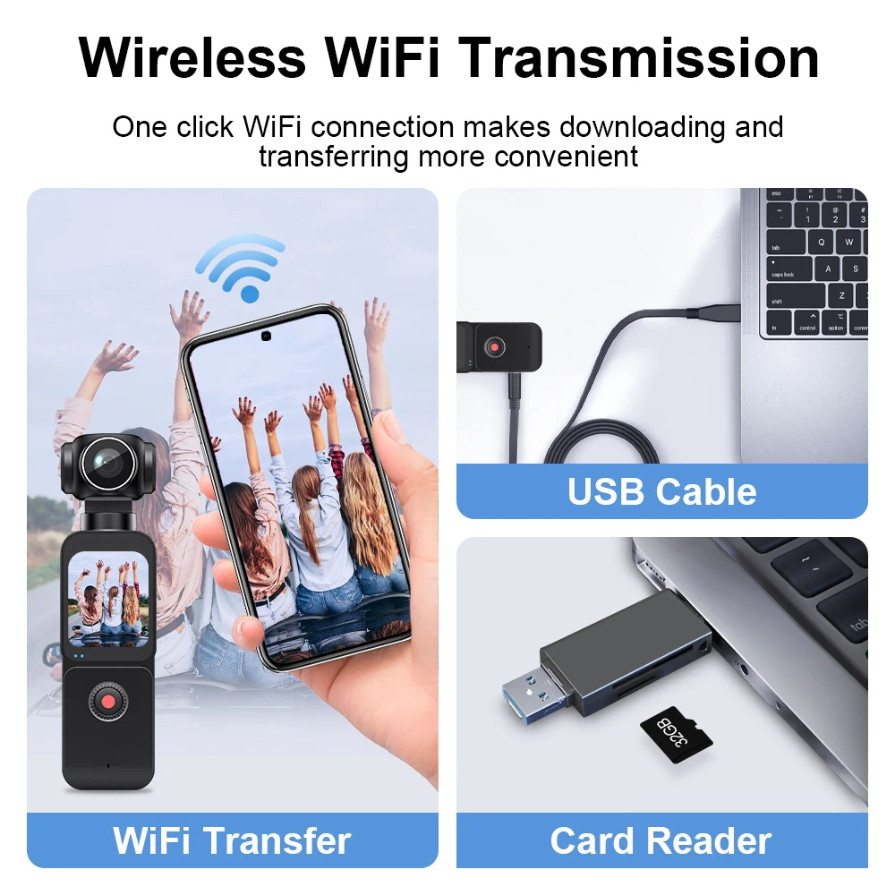 كاميرا الجيب 5K HD شاشة عرض LCD مقاس 1.69 بوصة 270 ° مسجل مدونة فيديو واي فاي قابل للدوران مع ELS مضاد للاهتزاز للسفر على الدراجات #5