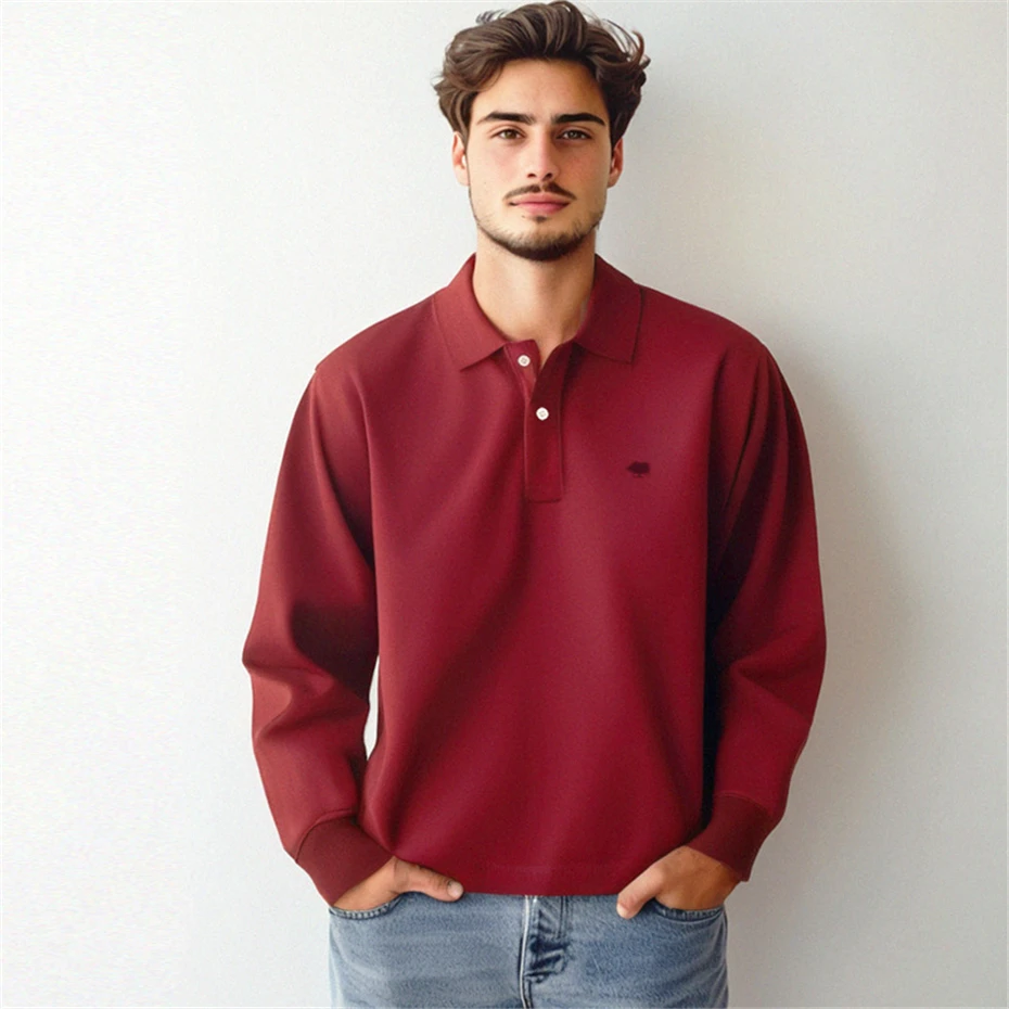 メンズ長袖ポロシャツ,カジュアル,コットン,ブラック,グリーン,ネイビー,ファッショナブル,春,秋,ラージサイズ,7XL