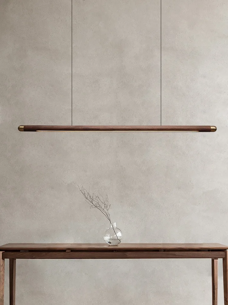 Nordic minimalist solid wood restaurant pendant light modern living room dining table bar counter pendant light