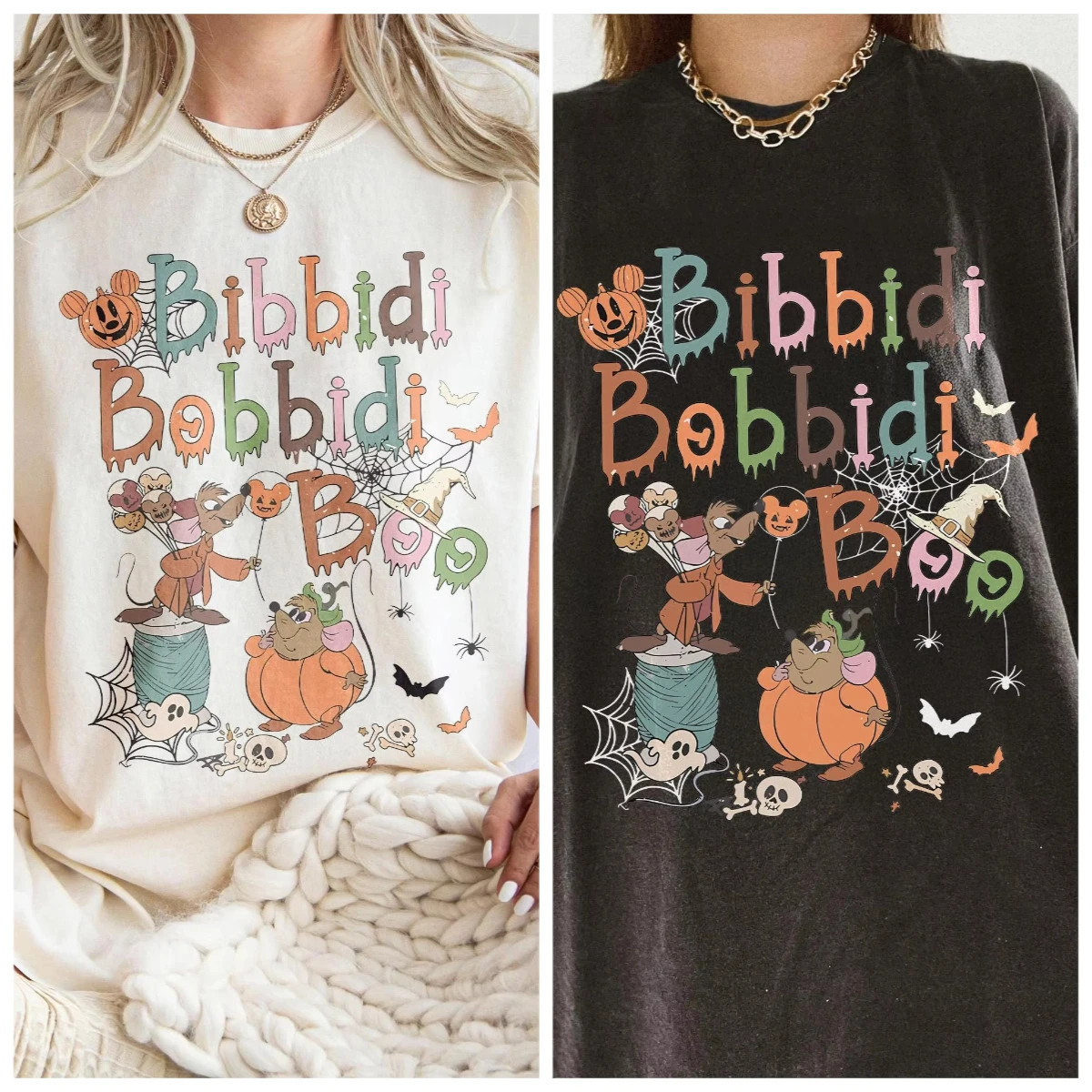 

Disney Cinderella Trendy Casual Halloween Men's and Women's Retro Magic Dress-up T-shirts Men's and Women's Pumpkin Pattern Jack